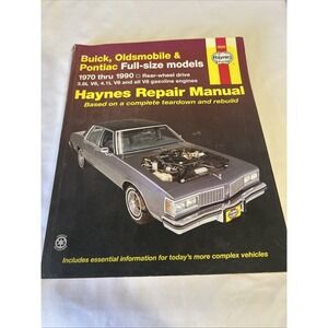 Haynes 19025 Repair Manual Buick Oldsmobile Pontiac Full Size 1970-1990 RWD V8‎
